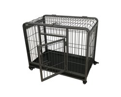 Topmast Heavy Duty Hondenbench Opvouwbaar 79L× 53W × 61H CM + Wielen