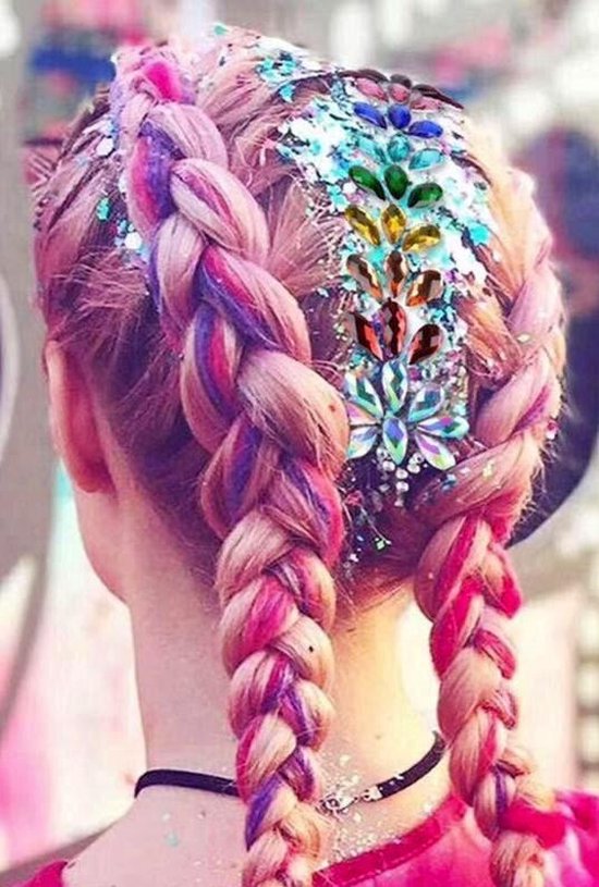 Haar stickers - diamanten - regenboog - festival - hair jewelry - diamant -  feest | bol.com