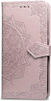 Apple iPhone 5 / 5s / SE Bookcase - Roze - Vlinders - Bloemen - Portemonnee Hoesje