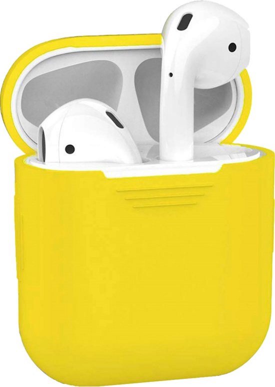 Siliconen Bescherm Hoes Cover Case geel geschikt voor AirPods 1/2