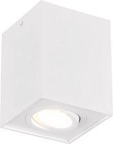 LED Plafondspot - Trion Bisqy - GU10 Fitting - 1-lichts - Vierkant - Mat Wit - Aluminium - BES LED