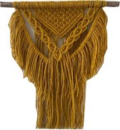 Macramé Bohemian Style Wandhanger Jute Okergeel - Poefenzo