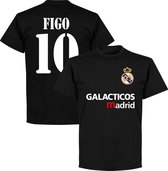 Galacticos Real Madrid Figo 10 Team T-shirt - Zwart - 5XL