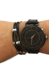 Petra's Sieradenwereld - Horloge leer met leren armband (23)