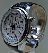 Omax worldtimer watchmodel MG21 with Alarm (white)