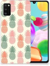 Siliconen Hoesje Geschikt voor Samsung Galaxy A41 GSM Hoesje Ananas