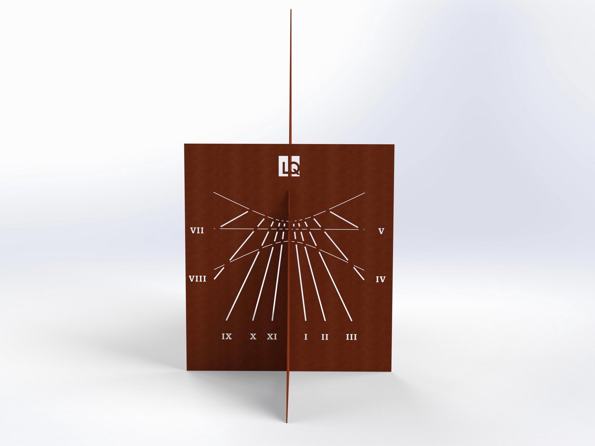 Louis Quatorze Sundials Zonnewijzer COLLOQUIUM in CorTenStaal design kunst decor. COLLOQUIUM is een zonnewijzer die echt werkt het is een precisie meetinstrument en tegelijkertijd een sieraad een stukje stevige en stoere kunst voor in uw tuin. .