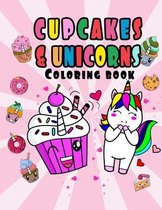 Cupcakes and unicorns coloring book