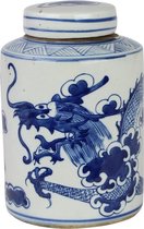 The Ming Garden Collection | Chinees Porselein | Kleine Porseleinen Gemberpot Met Draak| Blauw & Wit