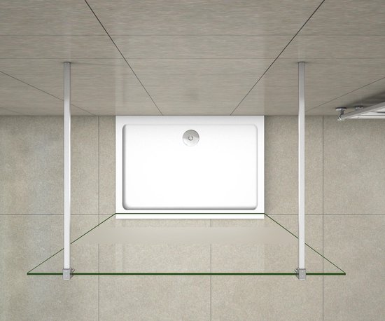 Douche à l'italienne Autonome Chrysanthemum 1200x2000 10mm Verre Semi Satiné Chrome