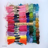 Borduurgaren - 100 Verschillende Kleuren – 8 Meter Lang Draad/Garen - Regenboogkleuren – Borduurwerken – Multi-colour – DIY-borduurwerk – 100% Polyester