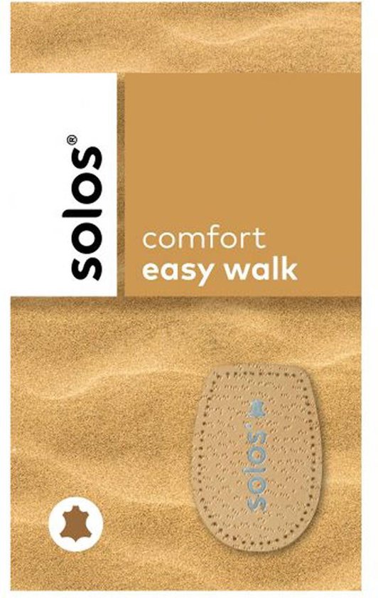 Solos Comfort - Lederen Easy Walk hielverhoging / hielspoor Inlegzolen - Maat 41 - 43