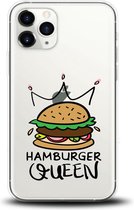 Apple Iphone 11 Pro Max transparant siliconen hoesje Hamburger Queen
