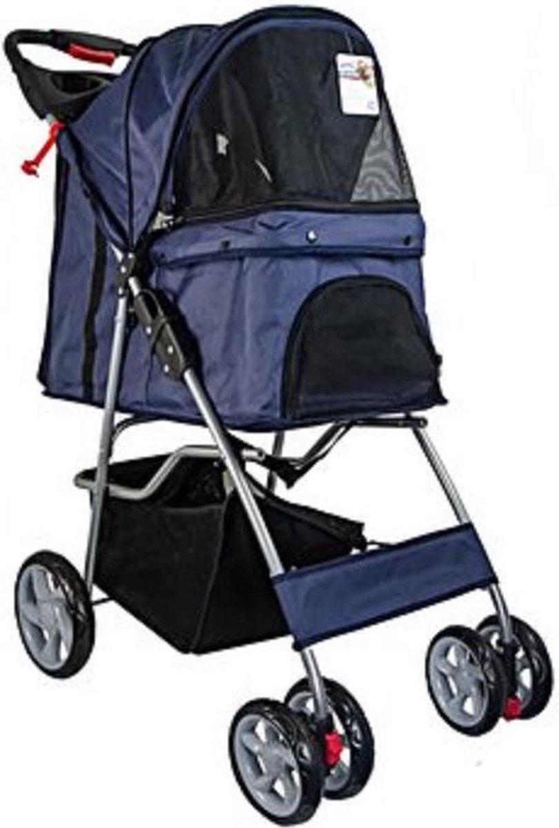 Bol.com Topmast Hondenbuggy honden buggie Donkerblauw - 4 Wielen aanbieding