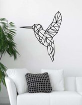Vogel Geometrisch Hout 68 x 80 cm Black - Wanddecoratie