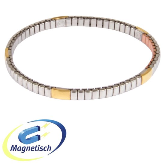 Merchandising hongersnood Inefficiënt Energetix magneet armband 1359 - flexibel - elastisch - kleur zilver / goud  - bicolor... | bol