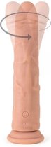 Virgite roterende vibrerende dildo van 21 cm met afstandsbediening - beige