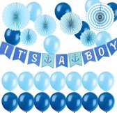 Versiering Geboorte Jongen - It's a boy - Zoon Geboren - Ballonnen - Slinger - Babyshower Decoratie