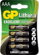 GP Batteries Lithium Primary AAA - 4 Wegwerpbatterij Alkaline