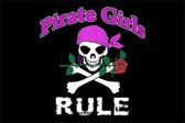 Vlaggetje Pirate Girls Rule 20x30cm