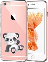 Apple Iphone 6 Plus / 6S Plus Transparant siliconen hoesje panda met een knipoog