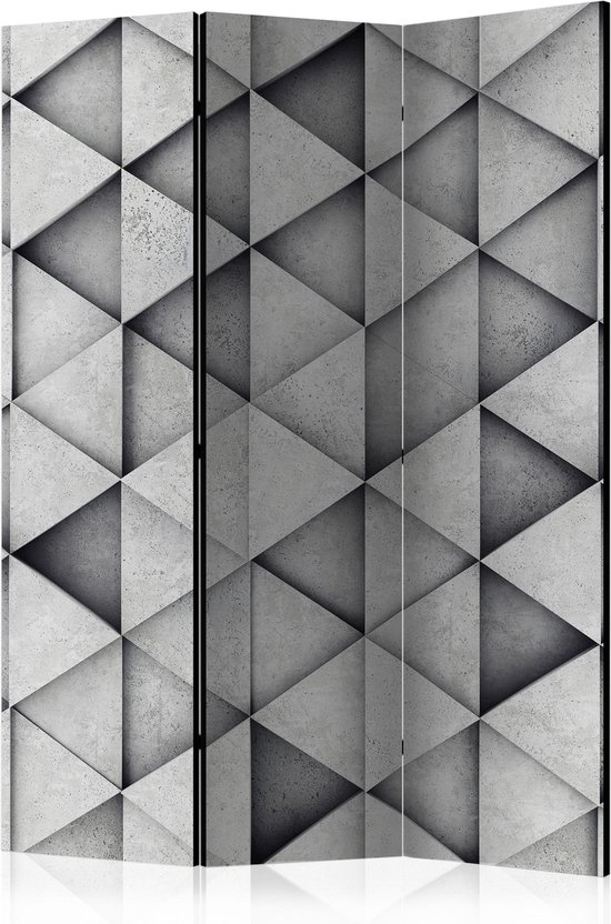 Kamerscherm - Scheidingswand - Vouwscherm - Grey Triangles [Room Dividers] 135x172 - Artgeist Vouwscherm