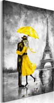 Schilderijen Op Canvas - Schilderij - Paris Fog (1 Part) Vertical Yellow 40x60 - Artgeist Schilderij