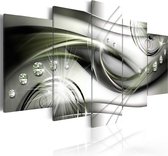 Schilderijen Op Canvas - Schilderij - Glowing Green Wave 100x50 - Artgeist Schilderij