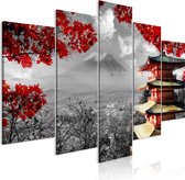 Schilderijen Op Canvas - Schilderij - Japanese Adventure (5 Parts) Wide 100x50 - Artgeist Schilderij