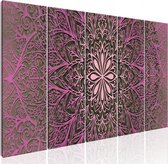 Schilderijen Op Canvas - Schilderij - Pink Mandala 200x80 - Artgeist Schilderij