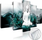 Schilderijen Op Canvas - Afbeelding op acrylglas - Azure Meditation [Glass] 100x50 - Artgeist Schilderij