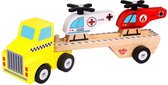 Tooky Toy Helikoptertransporter Jongens 31 Cm Hout 4-delig