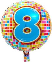 Folieballon 8 JAAR Birthday blocks 43 cm