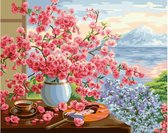 SCHILDEREN OP NUMMER VOOR VOLWASSENEN -  Sakura Bouquet 40x50 cm