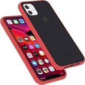 Bumper telefoonhoesje geschikt voor Apple iPhone 11 Hoesje Rood x Zwart - Shockproof