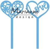 Marianne Design Creatables snij en embosstencil - Hart pin set 2 stuks