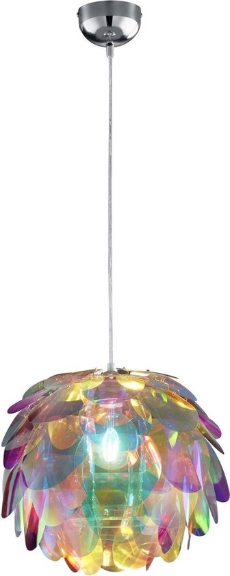 LED Hanglamp - Hangverlichting - Trion Klova - E27 Fitting - Rond - Mat Chroom - Aluminium