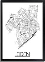 DesignClaud Leiden Plattegrond poster A2 + Fotolijst zwart