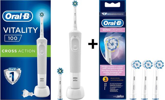 Oral-B Vitality 100 CrossAction - Elektrische Tandenborstels - Grijs - Nu  met 3 gratis... | bol.com