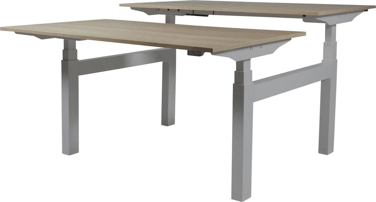 Schaffenburg Zit Sta Bureau (2pp) - Elek 180x80/80 robson - alu frame Aluminium (RAL9006)/Robson Eiken