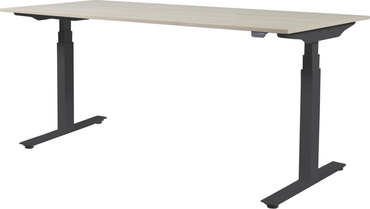 Zit Sta Bureau - Plus Elek 180x80 eik - zwart frame