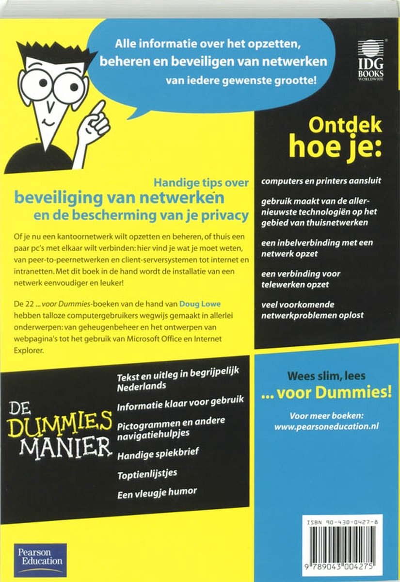Voor Dummies - Computernetwerken voor Dummies - back cover