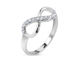 Ring Dames - Ringen Dames - Ringen Vrouwen - Zilverkleurig - Zilveren Kleur - Ring - Met Oneindigheid Symbool - Infin