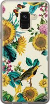 Samsung A8 (2018) hoesje siliconen - Zonnebloemen / Bloemen | Samsung Galaxy A8 (2018) case | geel | TPU backcover transparant