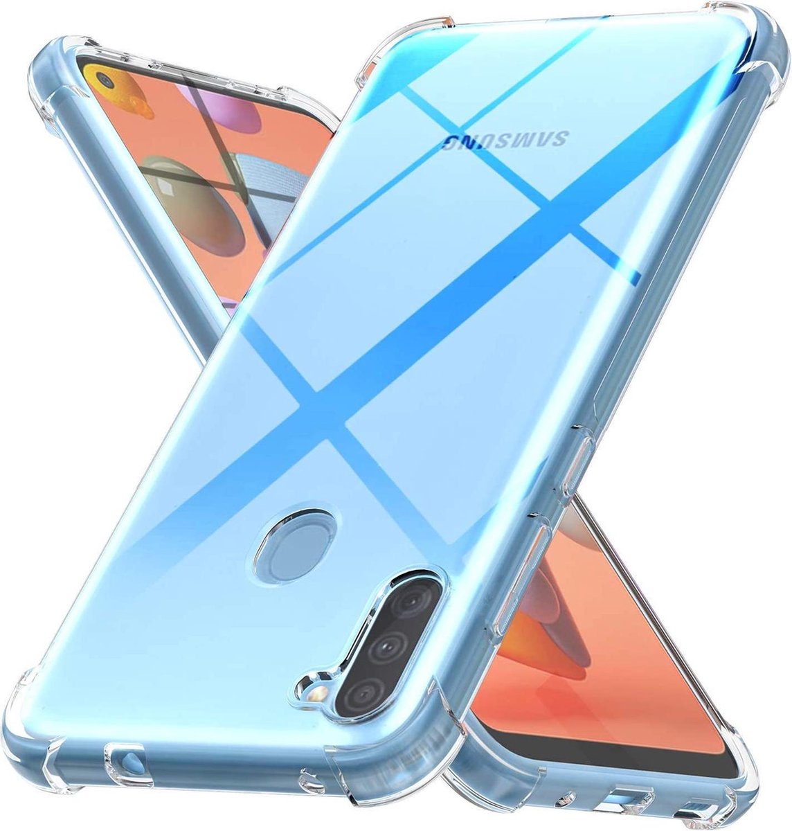 Shock proof Hoesje Geschikt voor: Samsung Galaxy A11 - Anti-shock Silicone - Transparant