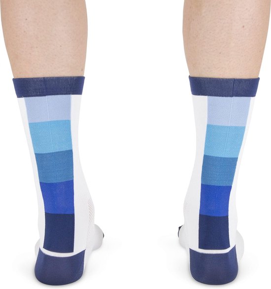 Vrolijke Fietssokken - Gradient print - Blauw - Maat 39 tot 45+ - Maat 39-45 - Snelle Sokken