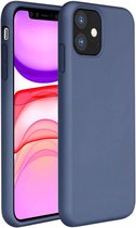 Silicone case geschikt voor Apple iPhone 11 - lavendel grijs + glazen screen protector