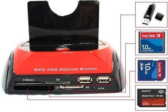 Chipal All in 1 HDD Dual Docking Station Backup IDE HDD Card Reader - CHIPAL