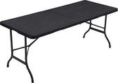 MIRA Home - Klaptafel - Opklapbaar - Tuin - Kunststof - Zwart - 180x75x74