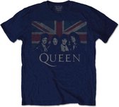 Queen Heren Tshirt -M- Union Jack Blauw